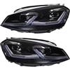 HCYZYU Fari Anteriori Per Golf 7 Faro Modificato Gruppo Ottico Anteriore LED Luce Di Marcia Diurna Lente Indicatore Di Direzione Acqua Faro Gruppo Fari Anteriori Auto(Black Pair 2pcs)