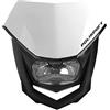 POLISPORT 8657400001 - Faro anteriore HALO in polipropilene con lampada alogena compatibile con tutti i modelli motocross/enduro in colore bianco/nero