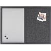Bi-Office Black Shadow Pannello Per Avvisi Combo Con Tessuto Grigia e Lavagna Magnetica, Cornice Nera, 60 x 45 cm