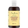 Shea Moisture SheaMoisture Shampoo Strengthen & Restore, Per Capelli Trattati e Sfibrati, Capelli Rinforzati e Riparati, Idratazione Intensa, Con Olio di Ricino Nero Giamaicano e Burro di Karité, 1x 384ml