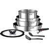 Tefal Ingenio - Set di pentole 8 padelle con Manico Rimovibile, induzione, in Acciaio Inossidabile, Rivestimento Antiaderente, impilabile, Compatibile con lavastoviglie, Emotion L8979804
