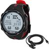 SEAC Action, Computer da Subacquea per Immersioni e Apnea, Dive Manager per PC/Mac, Allarmi di Sicurezza, Dive Log, Nero/Rosso HR +USB
