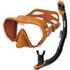 SEAC Set Bis X-Frame Dry - Set Snorkeling Adulto con Maschera Frameless Monolente in Vetro Temperato e Snorkel Dry Top | Silicone, Valvola di Spurgo e Boccaglio Ergonomico per Immersioni e Snorkeling