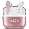 Puqo AI Cuffie Traduzione, Buletooth 5.4 Auricolari Traduzione con 144 Lingu, 200+ AI Applicazioni, 3 in 1 Auricolari Traduttori Istantanei con 4 modalità di Traduzion, Oro rosa