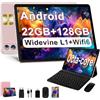 Dghrti Tablet 10 Pollici, 128GB ROM/TF 2TB, 8000mAh, con Tastiera - Oro