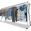 Orgahome Stendino in acciaio inox pieghevole, stendibiancheria per interno e balcone, regolabile 140-240 cm, fino a 60 kg, 40 ganci antivento, grande capacità
