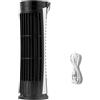 QuivyLivy Ventilatore a torre senza pale, potente flusso d'aria con luce LED, 2 impostazioni di velocità, design sicuro per bambini, per casa, ufficio, camera da letto, nero o bianco (nero)