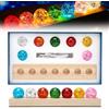 LUPATDY Sfera di cristallo 3D, luce notturna, USB 40 mm, 7 pezzi, astronomia colorata con base in legno, sfere curative da 40 mm, 7 chakra lampada con supporto (7 colori)