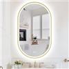 S'bagno Specchio Bagno con Luce Ovale 60x100 cm, Specchio Bagno Led con Cornice in Alluminio, Anti-Fog, 3000-6500K, Funzione Memoria, IP44 Impermeabile, Orizzontale/Verticale, Dorato