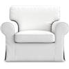 MASTERS OF COVERS Fodera di Ricambio per Poltrona IKEA Ektorp, Fodera Ektorp Poltrona, Copripoltrona Ektorp, Poltrona Fodere, 104 x 88 x 88 cm (Bianco Freddo, Poliestere Petite)