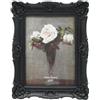 CISOO - Cornice portafoto vintage decorata, anticata, nero, decorazione per casa, tavolo e parete, design floreale rétro, per galleria fotografica, 13 x 18 cm