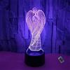 YTDZLTD 3D Angelo Luce Notturna 16 Colori Mutevoli Telecomando USB Potere Toccare Cambiare Illusione Ottica Lampada Arredamento Lampada LED Lampada da Tavolo Bambini Brithday Natale Regalo