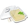 KADAX Burro in Vetro, Campana Rettangolare per Burro, Ciotola per Burro Trasparente con Coperchio e Manico, Contenitore per Burro, Bicchiere per Burro, Vetro per (Rettangolare, 1 Pezzo - 16 cm)