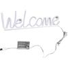 KSJOAIDDE Insegna al neon con scritta Welcome per bar, pub, negozio, rosa, 35,2 x 12,7 cm