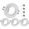 Sweet Led 4x Sweet LED Cornice da incasso incl. portalampada GU10 - faretti da incasso IP44 per il bagno, faretti LED da incasso rotondi in alluminio - Ø 84mm, argento