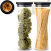 KIVY Set di 2 Porta Pasta di Vetro [1800ml] di Qualità - Barattoli Cucina - Contenitori Spaghetti, Pasta, Grande