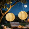 Bigzom Lanterne Solari per Esterni Resistente alle Intemperie, 2 Pezzi, Lanterna LED Sospesa da 20 cm, Luce Calda Bianca, Lanterna Solare per Esterni Resistente agli Agenti Atmosferici per Grondaia, Albero