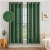 MIULEE Tende Lino Trasparenti Voile Bianche Soggiorno con Anelli per Salotto Camera da Letto Moderne Eleganti Finestre di Casa 140X175 CM Verde Scuro