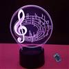 YTDZLTD Creativo 3D Music Note Luce Notturna 16 Colori Mutevoli Telecomando USB Potere Toccare Cambiare Illusione Ottica Lampada Arredamento Lampada LED Lampada da Tavolo Bambini Brithday Natale Regalo