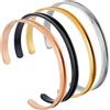 SUNNYCLUE 1 scatola Da 4 pezzi In Acciaio Inossidabile Bracciale Rigido Polsino Polsino Vuoto Argento Nero Oro Rosa Scanalatura Aperta Pietre Preziose Braccialetti Vuoti Vuoti per La Creazione di Gioi