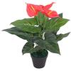 lyrlody Anthurium Artificiale, Pianta Artificiale per Soggiorno o Ufficio, 45 cm di Altezza