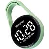 YTtkku Orologio elettronico a LED da appendere, con controllo touch, piccolo orologio da tasca con clip portachiavi, funzionamento a batteria, per zaini, cinture, portachiavi, orologio per studenti