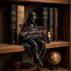 Generic Decorazione per libreria con scheletro e scritta This is My Happy Place Don't FCK It Up, statua di teschio scuro, da scrivania, divertente scultura di Halloween, regalo per gli amanti dei libri