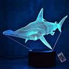 YTDZLTD Creativo 3D Squalo Luce Notturna 16 Colori Mutevoli Telecomando USB Potere Toccare Cambiare Illusione Ottica Lampada Arredamento Lampada LED Lampada da Tavolo Bambini Compleanno Natale Regalo