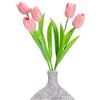 SHIHERESH 3D Ceramic Flowers Set, 5-Stem Set of Handcrafted Decorative Tulips | Fade-Resistant Preserved Flowers No Pollen Problems Home Decor Gift for Living Room, Bedroom, Office Decor，Home Decor