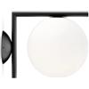 Flos Lampada da parete IC Lights Ceiling/Wall 1 in ottone cromato e vetro opale di colore nero, 60 W, dimensioni: supporto: 28 x 11 cm, diametro sfera: 20 cm, F3178030