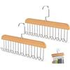 MaoNativey 2 Pezzi Appendiabiti per Cinture - Portacinture in Legno con 8 Ganci Girevoli 360°,Organizzatore Multifunzione per Sciarpe, Reggiseni,Cravatte & Costumi da Bagno, Risparmio Spazio (Antiscivolo)