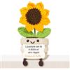 Giftasy Regalo Collega Donna - Girasole Amigurumi Decorativo Fatto a Mano