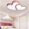 GMSLuu Lampada da soffitto a LED a forma di cuore, rosa, creativa, moderna, dimmerabile, con telecomando, acrilico, a forma di cuore, decorazione per soggiorno/camera da letto, asilo, 55 cm