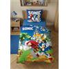 BrandMac Sonic Bambino Copripiumino Singolo 135x200 + Federa Blu 100% Cotone
