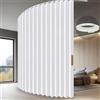 JILRON Tenda per separazione stanza con montaggio a soffitto, 100% protezione dalla luce, effetto fisarmonica, per camera da letto, soggiorno, angolo della stanza (bianco, altezza 243 x larghezza 254