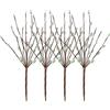 HERZONE 4 fasci di rami decorativi con gattini di salice | Gattino di palma | Pianta artificiale per decorazione pasquale | Primavera (verde)