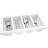 GRÄWE Portaposate con 4 scomparti, in plastica bianca, inserto per posate per cucina e gastronomia, robusto organizer per posate per coltelli, forchette e cucchiai, facile da pulire e durevole