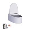 SanKristo Acciaio Interno Inossidabile Posacenere con Coperchio, Muro Antivento Posacenere Design dei Servizi Igienici da Esterno, Adatto per Casa, Ufficio, Scrivania, Patio, Balcone Esterno, Bianco