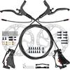 Generic Tamburo Freno per Bicicletta LD4X-300 4 Pistoni Freno a Disco Idraulico per Bicicletta 2-Pin 3-Pin Set Freno a Disco Idraulico con 2 rotori da 180 mm Tamburo Freno Posteriore per Bicicletta