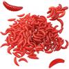 Senvenelec Vermi di pane artificiali, caldini bionici in silicio morbido, i vermi attirano fiocchi di pesce, simulazione dei vermi rossi con grani 80.