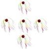 NexRen Set di esche da pesca morbide, 5 pezzi, in silicone PVC, con corpo perlato e tentacoli luminosi, attrezzatura artificiale flessibile per spigola, trota e specie predatrici (rosso, 16 mm)