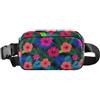 JUNZAN marsupio resistente dello strappo di sport dei durevoli per camminare | Borsa a tracolla compatta e portatile, con fiori di ibisco tropicale