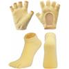 Ronyme Calze Sportive Antiscivolo Guanti Senza Dita Calzini a Dita con Presa in Silicone E Design Traspirante in Cotone Pettinato per Bilanciamento E, Giallo