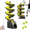 Generic Macchina per palline da tennis - Angolo regolabile, consegna della palla ciclica, batteria al litio da 5200 mAh, regolazione continua dell'altezza da 1,2 a 3,5 m per pratica e allenamento