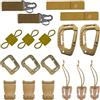 INLAZTIM 18 pezzi Molle Accessori Moschettone Molle System Passanti per Cintura Molle Strap Attachments per Zaini Tattici Bag Gilet (Kaki)