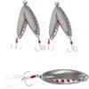 UKCOCO Esche Artificiali Spinning Mare Sanguisuga 5 Pezzi Argento | Lega di Zinco e Piuma di Pollo, Effetto Esca Rotante Simulata, Accessori Pesca Riutilizzabili