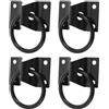 FRCOLOR 4 Pezzi Accessorio per Legare Cavalli in Ferro Nero, Circolare | Stallo e Fienile, Kit di Montaggio Incluso, Articolo Equestre Essenziale per Uso Stabile