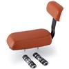 KiBcsLic Seggiolino Bici Bambini Cuscino Montato, Marrone, V3 Super Morbido 7cm Con Schienale E Barra Poggiapiedi In Alluminio