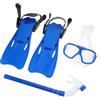 jojofuny Set da Immersione per Adulti Maschera Snorkeling Blu in Pvc ad Alta Definizione, Pinne Regolabili in Tpr per Ridurre Affaticamento Gambe, per Esplorazione Subacquea