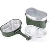 Fxzqgnh Contenitore Pranzo in Alluminio Batteria, Contenitore Per Il Pranzo Militare Tedesco Verde Senza Supporto Per Fornello